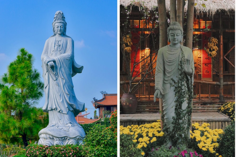 Những bức tượng được đúc từ đá